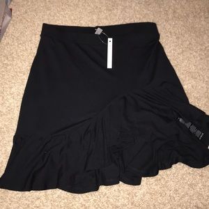 Asos black ruffle skirt